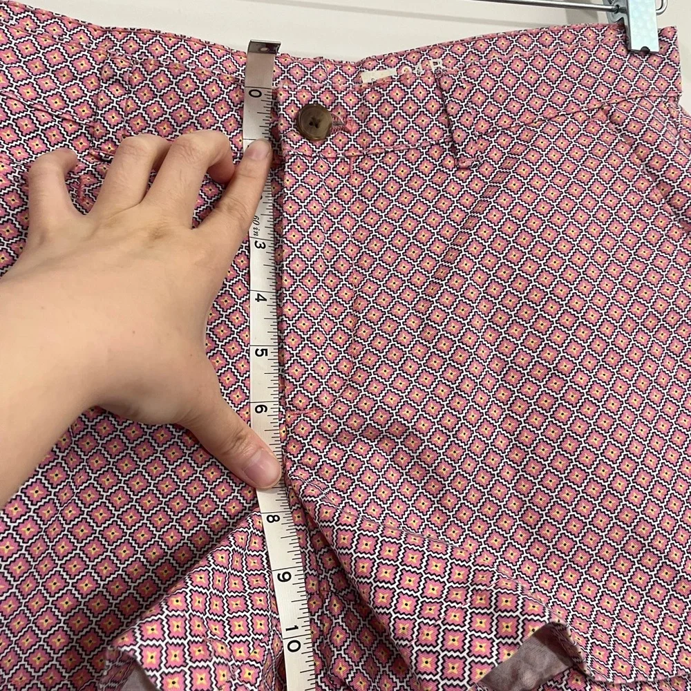 Gap Printed Chino Shorts Womens Size 4 Pink Mid Rise Lightweight Cotton